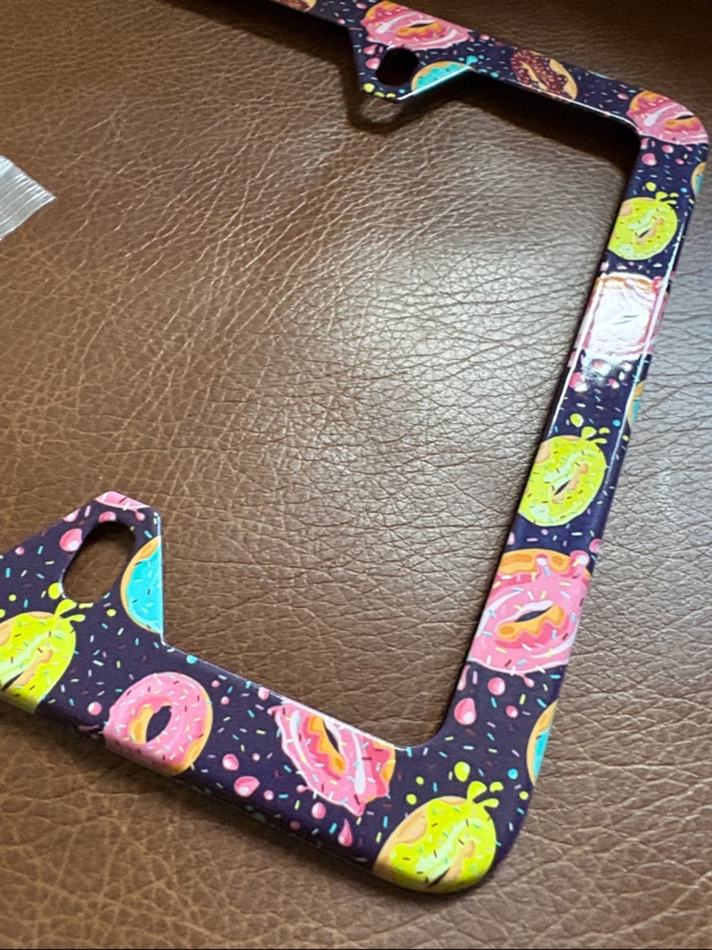 Colorful Donut Pattern License Plate Frame - Picture 6 of 7